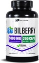 Healthfare Bilberry Supplement for Eyes TEN 5000mg Extract ANTE Visión " Eye Health Support Silencio Antioxidant Support ← 200 Vegan Capsules ANTE Extra Strength ← Non-GMO, Gluten-Free TEN Made in USA