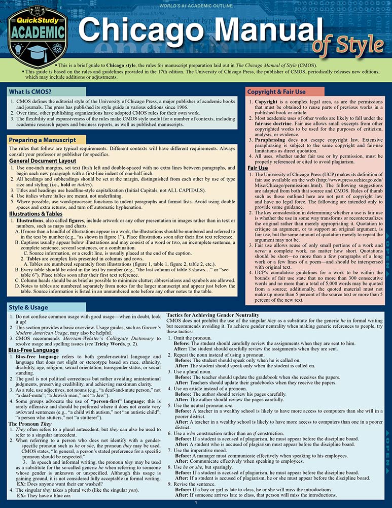Guía de Estilo Manual de Chicago: Guía Digital Quickstudy