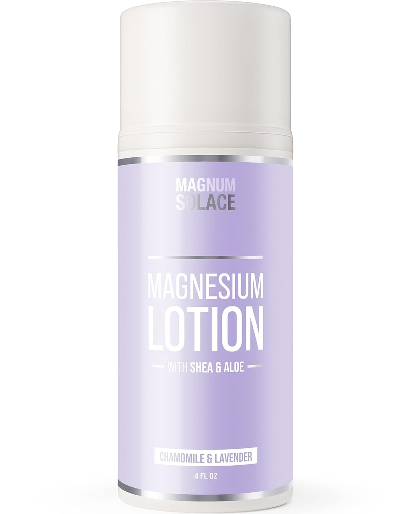 Loción de magnesio – Super Concentrado – Hecho con Aloe y Shea – Para los cáñamos de las piernas, las mezclas de musculos y rejuvenecimiento – Seguro para los niños, Hecho en los Estados Unidos (Lavanda de la manzanilla)