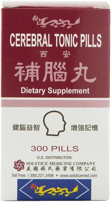 Solstice Medicine Company Yu Lam Marca Píldoras Tonicas Cerebrales, 300 Píldoras