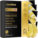 Bajo los ojos - 24 Parejas Gold Under Eye Mask for Puffy Eyes, Dark Circles, Eye Bags, Wrinkles, Collagen Eye Gels with Rejuvenating Treatment, Gifts for Women