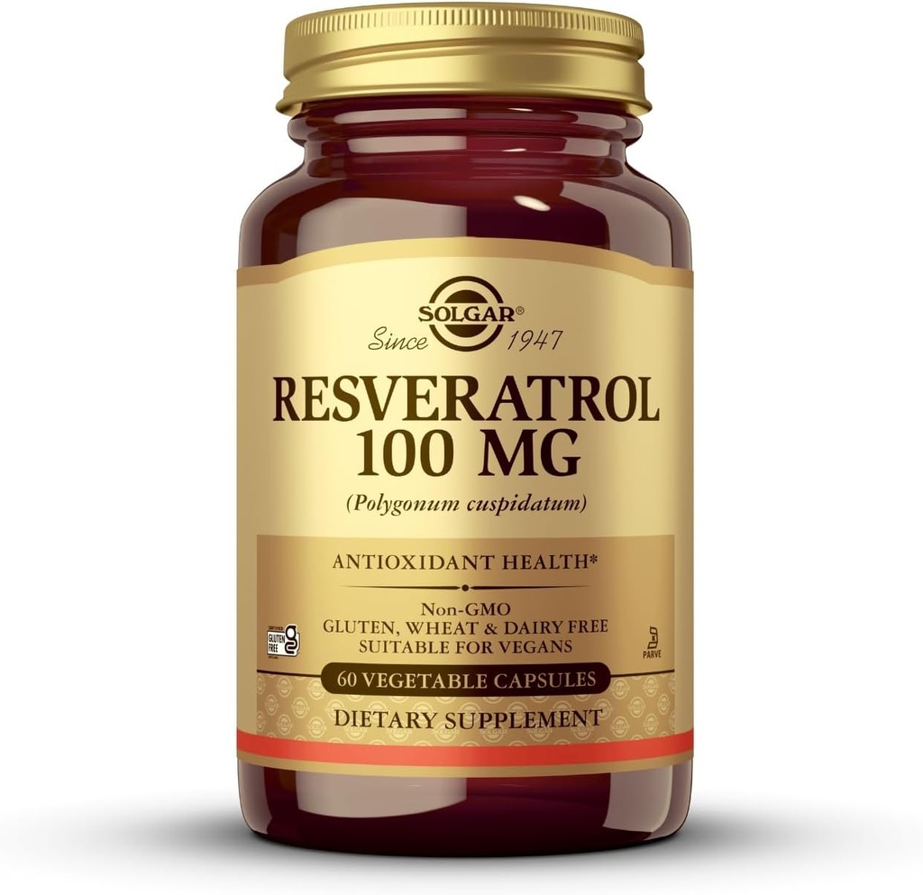 Solgar - Resveratrol 100 mg, 60 cápsulas vegetales