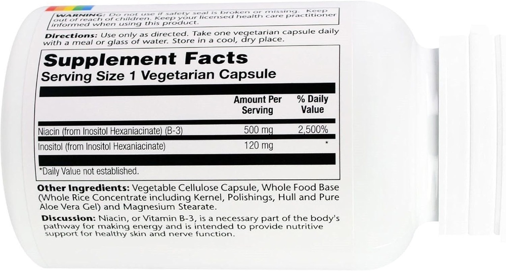 Solaray - No Flush Niacin, 500 mg, 100 cápsulas