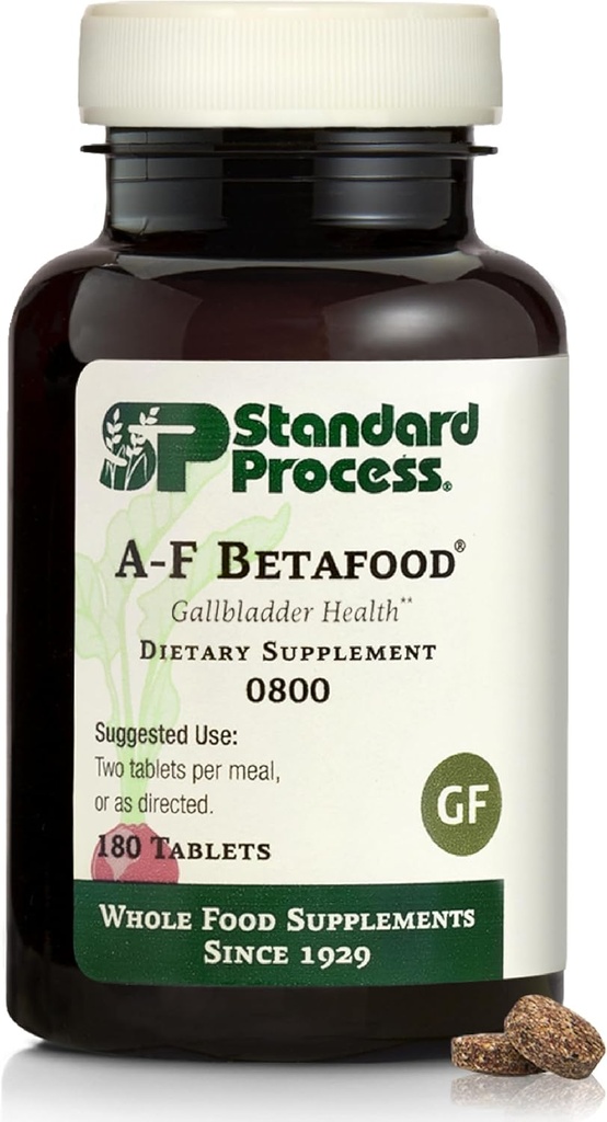 Standard Process A-F Betafood Gallbladder Health Dietary Supplement - Gluten-Free, Non-Dairy, " Non-Soy - Gallbladder Function " Liver Care - 360 Cuadros