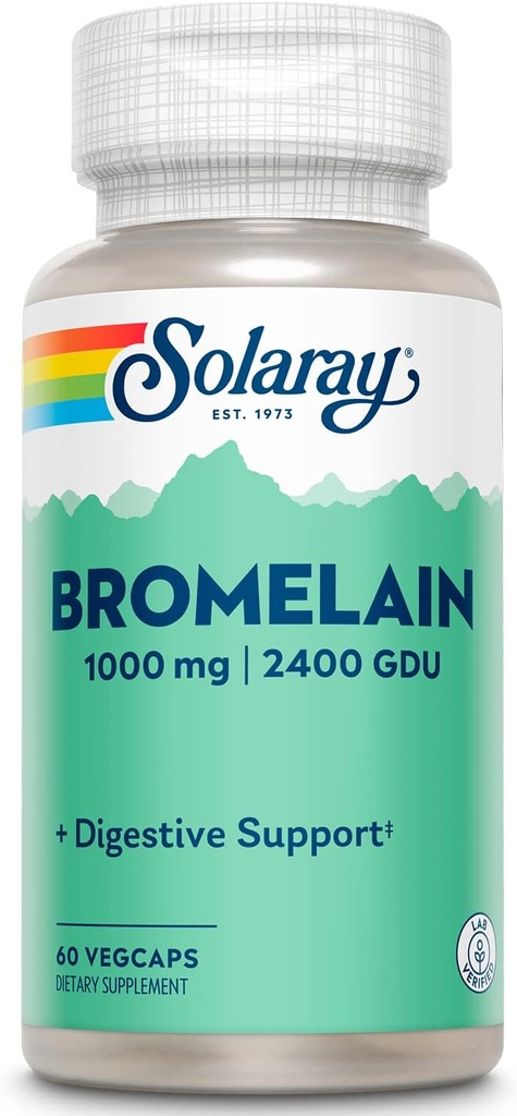 SOLARAY Bromelain Suplemento, 1000mg tención 60 Conde