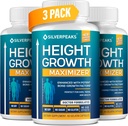 SILVERPEAKS Growth Capsules to Grow Taller - Maximizador de crecimiento de altura con calcio para fuerza de hueso - Hecho en EE.UU. - Natural Get Taller Suplemento - Libre de hormona de crecimiento - Pack de 3