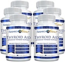 Research Verified® Thyroid Aid - Optimal Thyroid Function with Iodine, Copper & Zinc - 260 mcg Selenium - 100% Pura - Vegan Friendly - 60 cápsulas por botella - 6 botellas