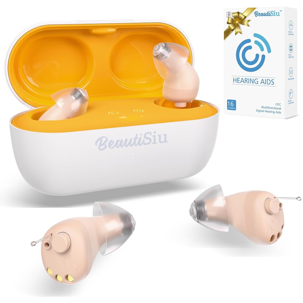 Hearing-Aids – Premium Recargable Hearing-Aid for Elder/Senior Hearing Loss with Superior Noise Cancellation, Invisible Hearing Aids with Charging Case, Long Lasting Hasta 150hrs