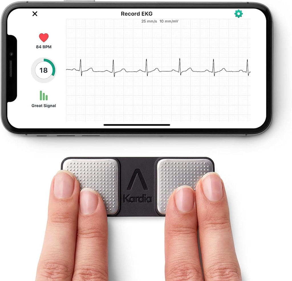 KardiaMobile 1-Lead Personal EKG Monitor – Record at Home – Detecta AFib & Irregular Arritmias – Resultados fáciles en 30 segundos – Funciona w/Most Smartphones