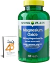 Magnesio de Spring Valley 250mg 250 Cuenta, Bone &amp; Muscle Health, Mejor suplemento de Magnesio para Mujeres, Suplemento dietético Bundle con 45 Diabetes de Lual Decodificado