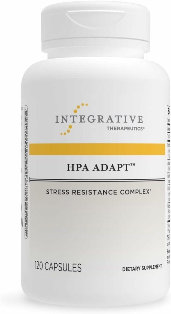 Terapéutica Integrativa HPA Adapt - Complemento Adaptogénico para soporte de estrés* - Incluye Ashwagandha, Rhodiola &amp; Other Adaptogenic Herbs* - Vegan, Dairy-Free &amp; Gluten-Free - 120 cápsulas