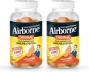 Airborne 750mg Vitamina C Immune Support Suplemento Gummies for Adults, Zesty Orange Flavor, Gluten Free Crafted Blend with Powerful Antioxidants Vitaminas A C &amp; E, 63 Gummies (2 Pack)