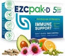EZC Pak 5-Day Immune System Booster con Echinacea, Vitamina C, Zinc & Vitamina D - Tapered Immune Support Suplemento para adultos - Supports Immunity, Easy Travel-Size Supplement Pack