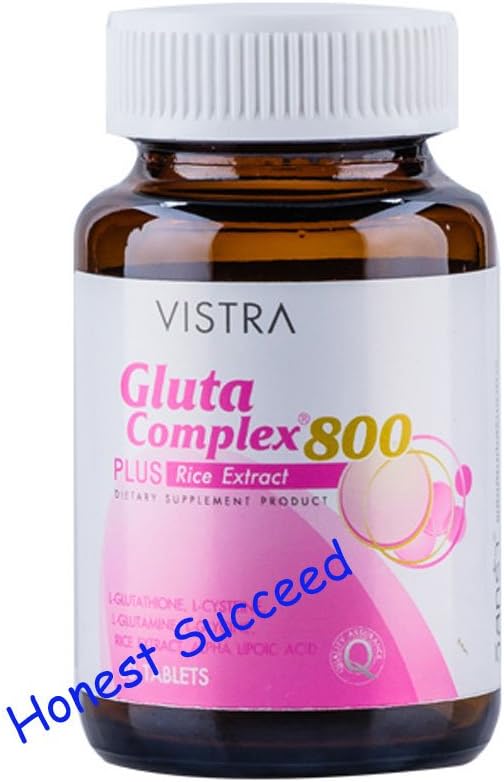 Complejo Vistra Gluta 800 Plus Extracto de arroz 60 cápsulas.(Succeso honesto)