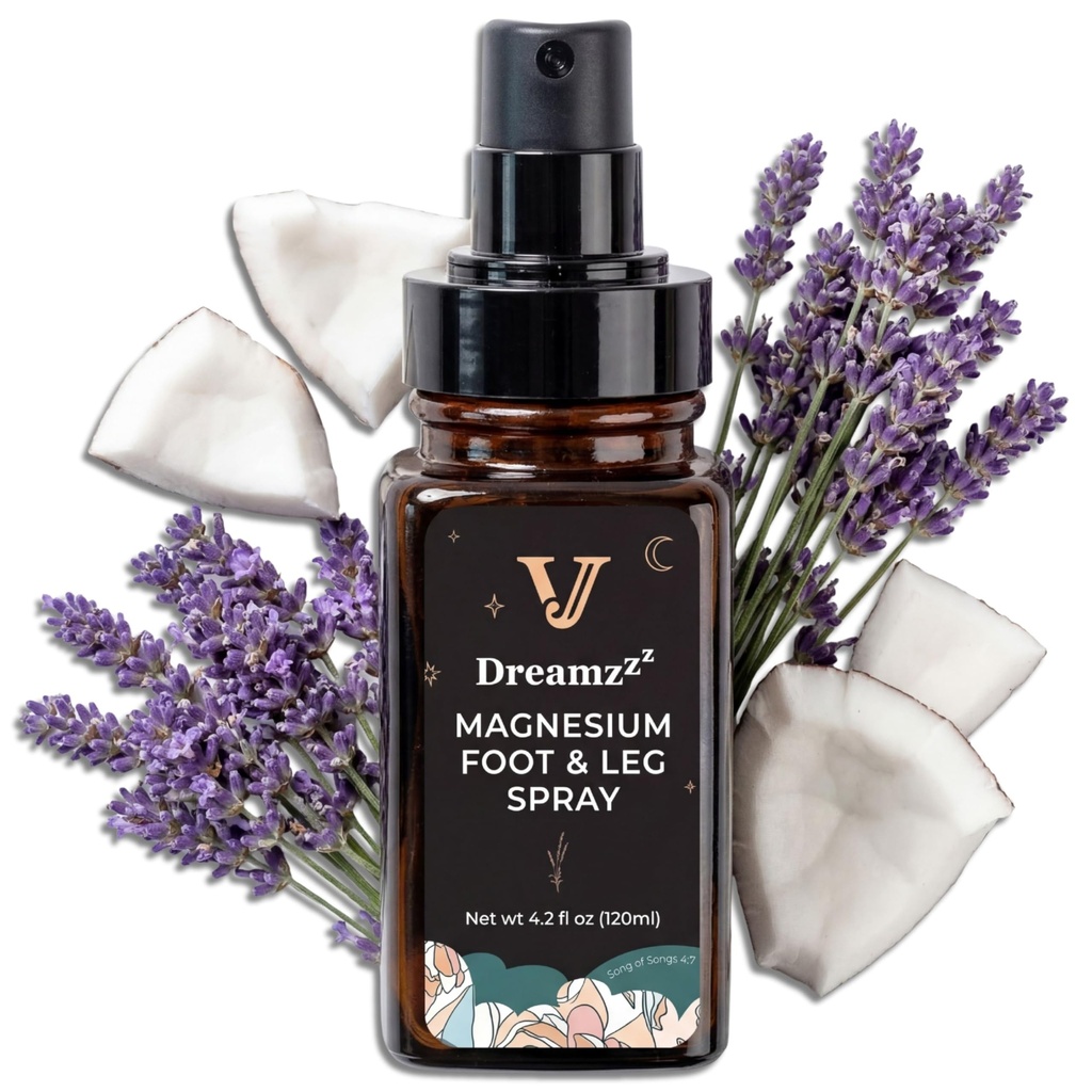 Jane Vine Dreamzzz Magnesium Spray for Feet and Sleep – Blended Formula Magnesium Oil with Lavender & Coconut Oil - Topical Magnesium Body Foot and Leg Spray for Women - Reduced Stickiness - 4.2 oz