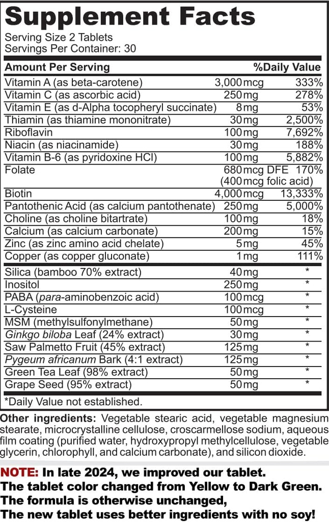 DasGro Hair Growth Formula, Natural DHT Blocker, Stops Hair Loss, Thinning, Balding, Promotes Hair Regrowth in Men &amp; Women, 30 Day Supply