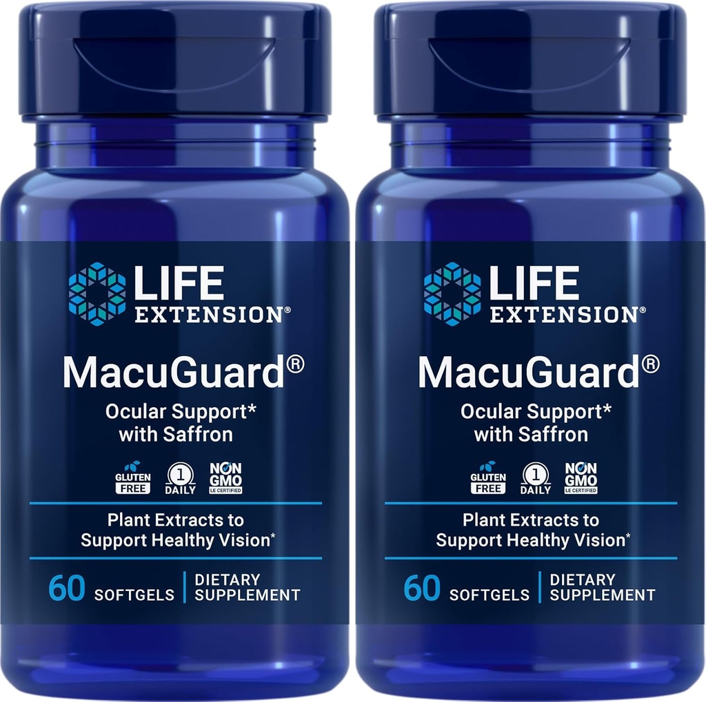 Soporte Ocular MacuGuard con Saffron, 60 softgels (Pack of 2)