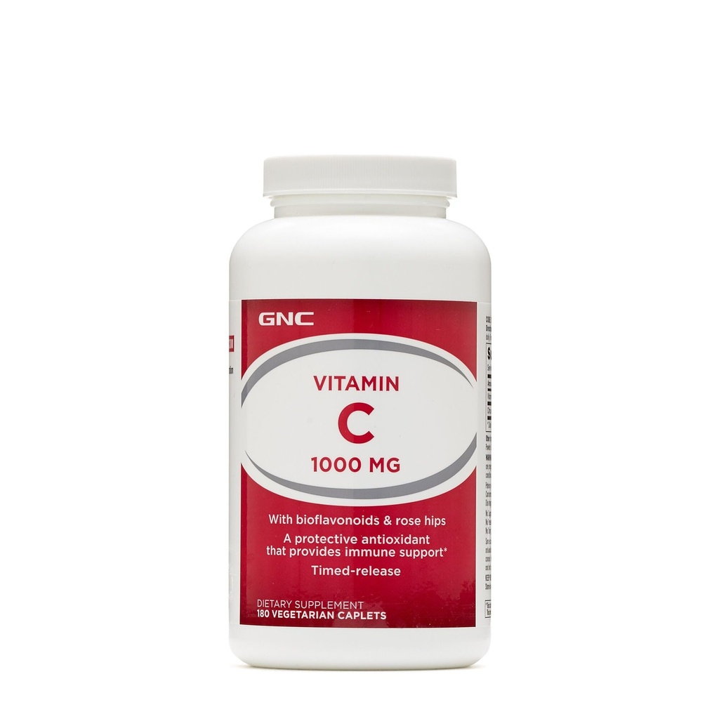 GNC Vitamin C 1000 with Bioflavonoids and Rose Hips Timed Release 180 Tablets