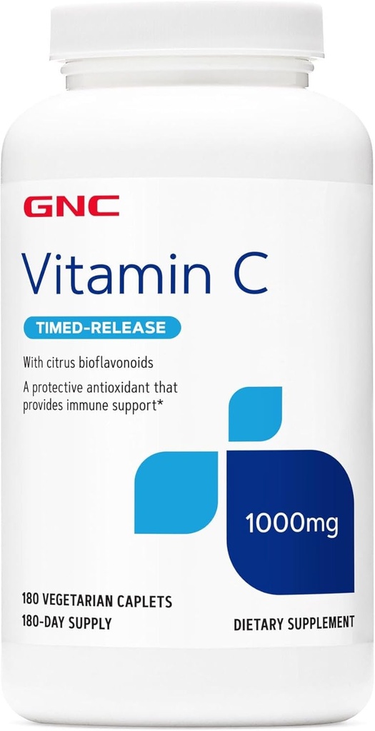 GNC Vitamina C 1000 con Bioflavonoides y Rose Hips Timed Release 180 Tablets