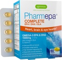 Igennus Pharmepa Complete EPA 668mg &amp; DHA 334mg Omega-3 Fatty Acids 1000mg, IFOS Certified, rTG Form, High Potency Fish Oil Plus Omega-6 > 9 de GLA Evening Primrose Oil, Lemon Flavor, 60gels