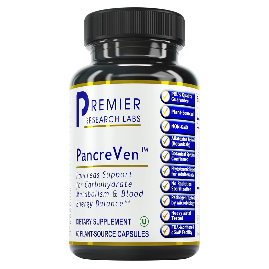 Premier Research Labs PancreVen - Pancreas Support, Pancreas Supplement, Cinnamon Supplements with Organic Ceylon Cinnamon " Prickly Pear to Aid Pancreas Health - 120 Vegetarian Capsules