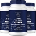 rize labs Mind Vitality Focus Brain Supplement, Mind Vitality to Boost Focus and Concentration " Evite la fatiga de media tarde, Mind Vitality Advanced Formula Reviews (180 cápsulas) (Pack of 3)