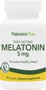 Naturalezas Plus Melatonina 5 mg - 90 Tablas de acción rápida - Vegan, Gluten Gratis - 90 Serviciones