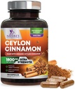 Orgánica Ceillón Cinnamon Suplemento 1800mg - Certified Organic Ceylon Canela Powder Pills - Energía & Corazón de apoyo para Mujeres &amp; Hombres, Botellado en EE.UU., Antioxidante, Gluten Gratis, No GMO - 120 cápsulas