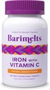 Barimelts Hierro con Vitamina C, 90 Tablas de resolución rápida (1-Mes), Suplemento de Hierro Bariat libre de azúcar para Mujeres, Sabor Naranja Natural