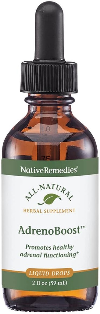 Remedios nativos AdrenoBoost - All Natural Herbal Supplement for Adrenal Support, 2 Fl oz.