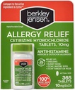 berkley jensen 24 horas Alivio de Alergia (365-Count), 10 mg Cetirizine Hydrochloride Antihistamine - Fast Allergy Medicine for Indoor &amp; Outdoor Alergies, Easy-Swallow Tablets, Compare con Zyrtec
