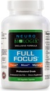 Cápsulas Full FocusTM 120 – Suplemento Cerebro Integral para Cognición Optimal, Foco Cerebral y Memoria – Suplemento de Apoyo Cerebro para Promover el Modo mejorado, Relajación, Equilibrio Dopamina y Más