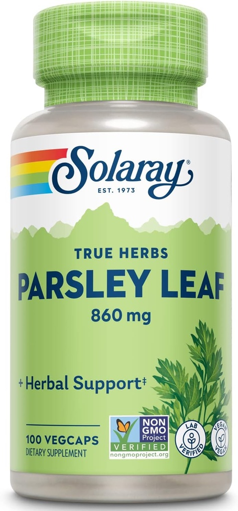 SOLARAY Parsley Capsules, 860 mg tención 100 Conde