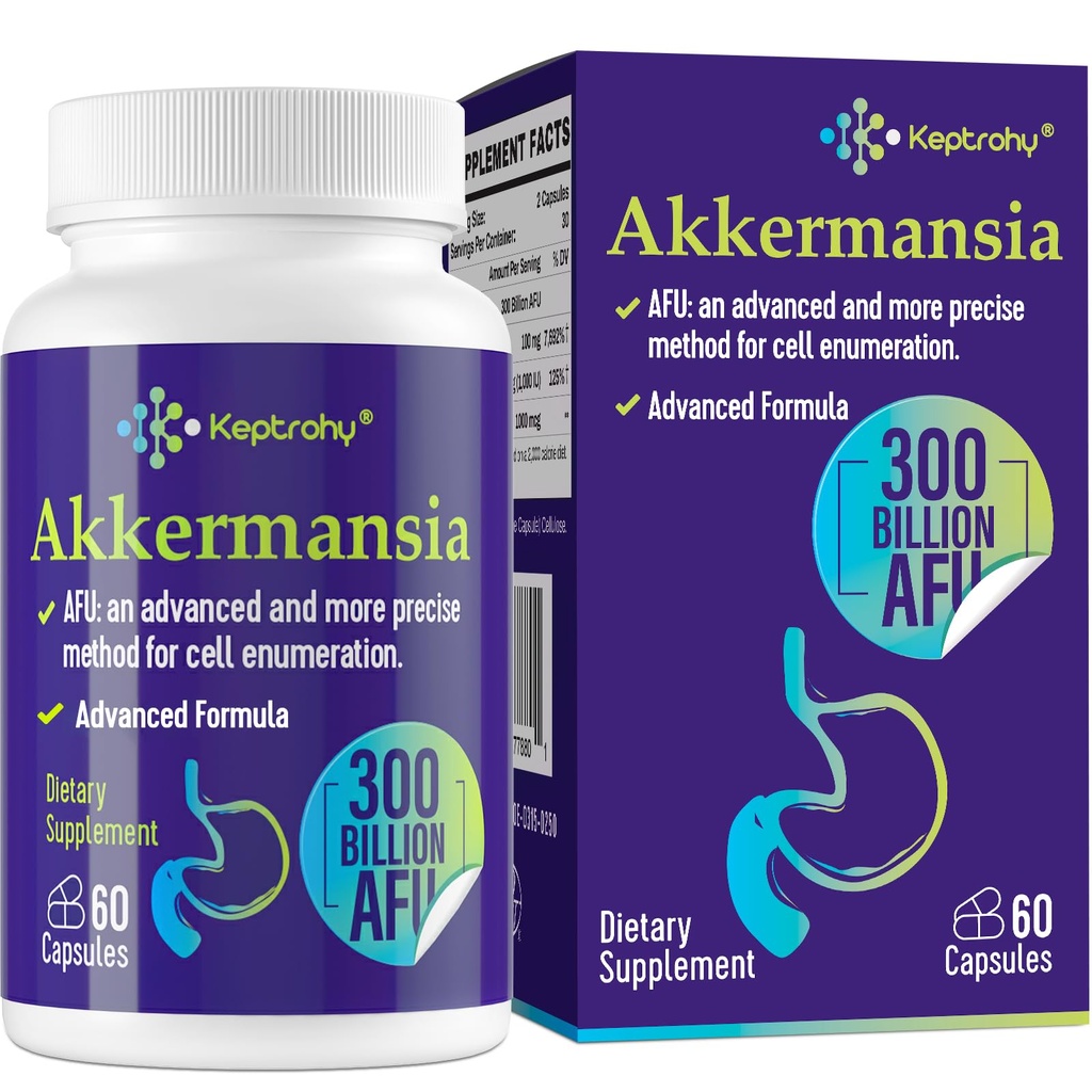 300 Billones AFU Akkermansia Probiótico para Hombres Mujer, Akkermansia Muciniphila para Más GLP-1 Producción, Digestivo, Gut & Immune, Gut Digestive Lining Function, 60 Conde