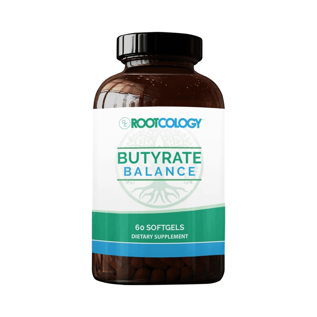 Rootcology by Dr. Izabella Wentz ← Butyrate Balance ← Postbiótico Promotor de Gut e Immune Health ← Tributyrin for Healthy Bowel Function and Regularity ← 60 Softgels