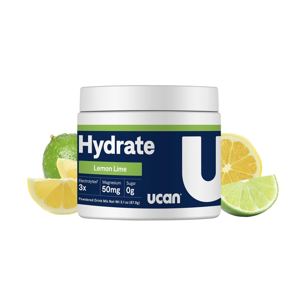 UCAN Hydrate Electrolyte Drink Mix (Lemon-Lime, 30 Servings) Sin azúcar, Keto-Friendly, Vegan, Non-GMO, Gluten-Free Electrolyte Powder con Potasio &amp; Magnesio para los corredores "