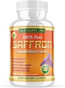 Saffron Extract Suplemento - 88.25 mg Cápsulas con Láminas Vegetarianas Estándarizadas .3% Safranal Extract Plus Pura Saffron Powder, 60 Láminas Vegetarianas de Fuerza Máxima - Appetito Premium y Suplemento Ojo
