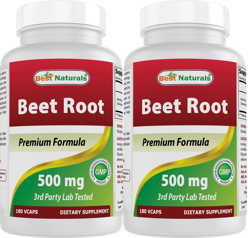 Mejores Naturales Beet Root Powder 500 mg 180 Capsules (180 Conde (Pack of 2))