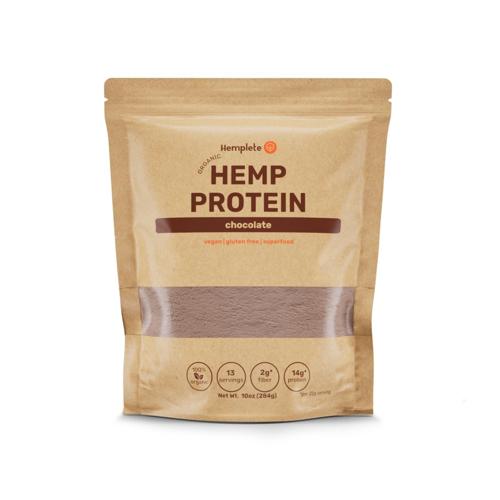 Hemp Vegan Protein Powder for Heart and Brain Health, Easy to Digest Chocolate Powder Drink with Plant Protein for Muscle Building and Recovery, 9 Essential Amino Acids (Chocolate, 10 onzas)