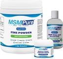 KALA HEALTH MSMPure Starter Bundle with MSM Fine Powder 1lb, MSM Muscle & Joint Cream 2oz y MSM Gel con Aloe orgánico 8oz