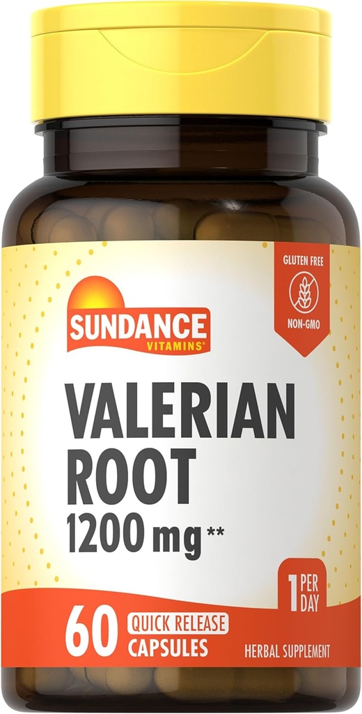 Sundance Valerian Root Suplemento ← 1.200mg ← 60 Quick Release Capsules ← Fórmula Libre No Gluten