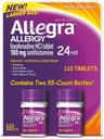Allegra 24 horas Indoor y Alivio de Alergia al aire libre 180mg 55 Tabletas, Pack de 2 (110 ct.)