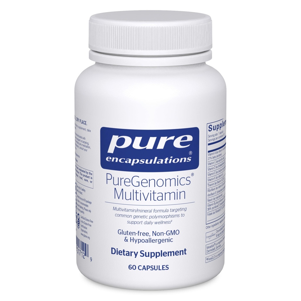 Requisitos Nutrientes de Variaciones Genéticas Comunes - con Vitamina A,B,C,D,E, K & Minerales - 60 cápsulas