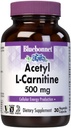 Bluebonnet Nutrition Acetyl L-Carnitine, Transports Fatty Acids, Boosts Cellular Energy, Soy &amp; Gluten-Free, Kosher Certified, Vegan, 30 Vegetable Capsules, White, 500mg