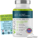 Suplemento de Aminoácidos Naturales Anti-Envejecimiento para Hombres Mujeres – Apoya la Salud Inmunitaria, Energía, Tono de Esquía Smoother, " El sueño restaurativo, píldoras de suplemento anti-envejecimiento para la longevidad, 60 cápsulas