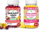 Lunakai Estados Unidos hizo Shilajit &amp; Collagen Extra Strength Gummies Bundle – Energía, pelo, piel y soporte de uñas – Delicious " Non-GMO