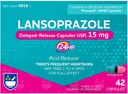 Rite Aid Lansoprazole 15mg - 42 Capsules, Acid Reducer Delayed Release Capsules USP, Heartburn Relief and Acid Reflux, Up to 24 Hours of Relief