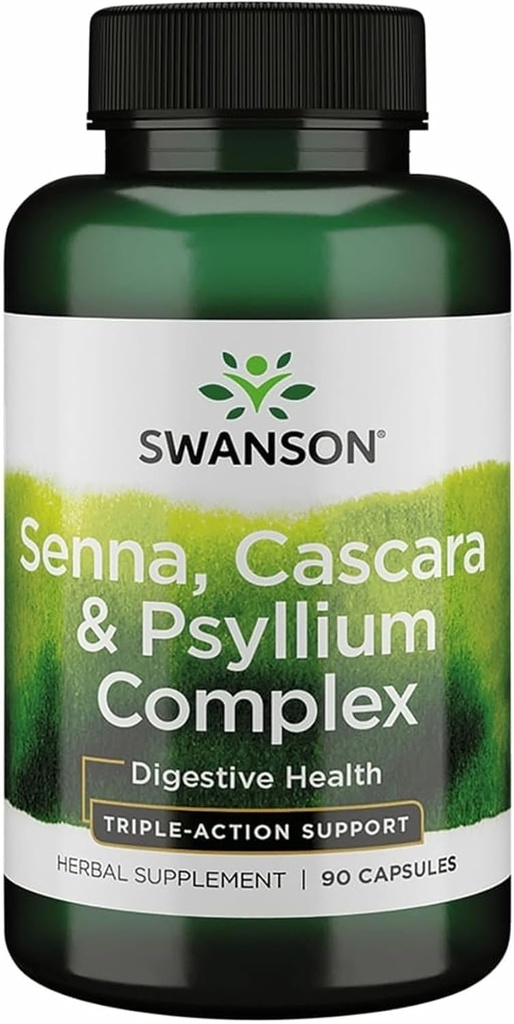 Swanson Senna Psyllium Cascara Complex GI Tract Regularity Soporte 90 cápsulas
