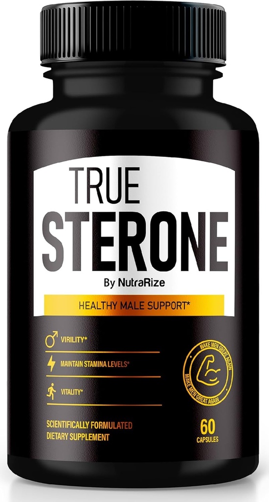 NutraRize True Sterone for Men – All-Natural Daily Formula Made to Support Energy, Confidence, and Balanced Health. Feel Your Best with Just 2 Easy-to-Swallow Pills a Day (60 Capsules)
