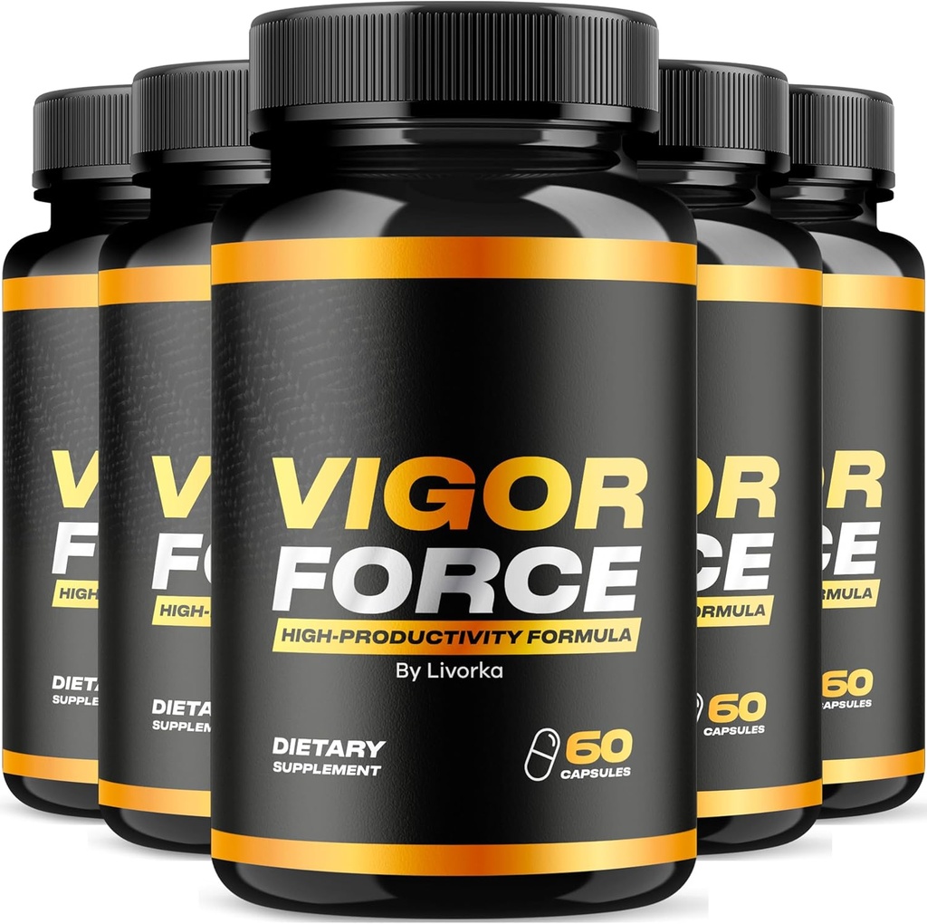 LIVORKA (5 Pack) VigorForce Pills, VigorForce Capsules, VigorForce Advanced Formula, 300 cápsulas para 5 meses